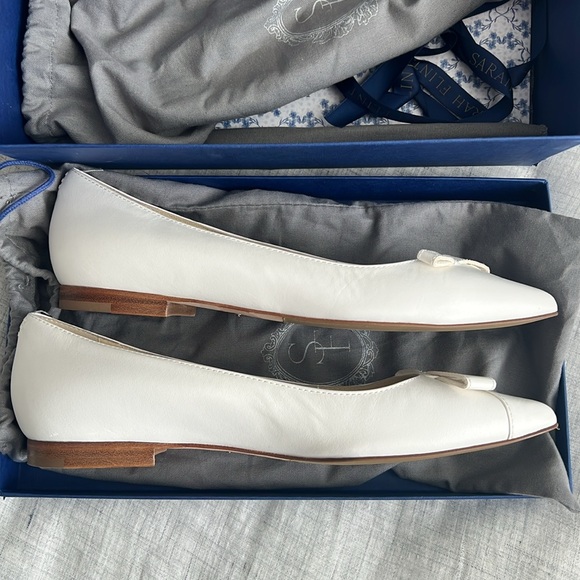 NWT Sarah Flint Natalie Flat, White Calf, 39 / 8.5 - Picture 5 of 8